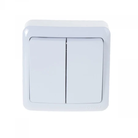 Выключатель двойной Lezard Viola белый 751-0200-101