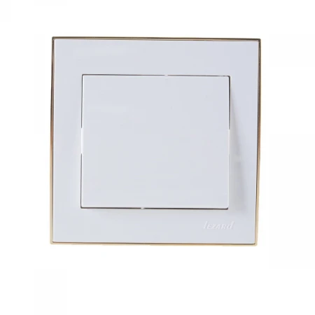 Выключатель Lezard Rain белый с бок. вставкой золото 703-0226-100