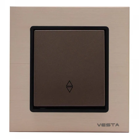 Выключатель одноклавишный проходной Vesta-Electric Exclusive Champagne Metallic шампань FVK050206BSH