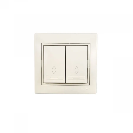 Выключатель проходной двойной Lezard Mira кремовый со вставкой 701-0303-106