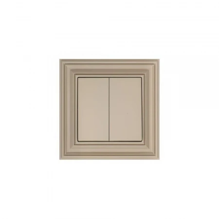 Выключатель двухклавишный Liregus Retro кремовый омбре 29-107