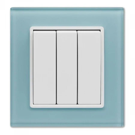 Выключатель трехклавишный Vesta-Electric Exclusive Blue голубой FVK050107SIN