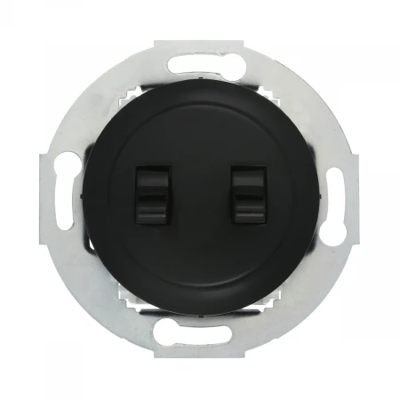 Выключатель LK Studio 2-рычажковый (схема 5) 16 A, 250 B (черный) Vintage 882308-1