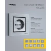 Выключатель одноклавишный проходной промежуточный Vesta-Electric Exclusive Silver Metallic серебро FVK050313SER