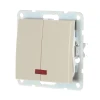 Выключатель LK Studio 2-кл., с индикаторами (схема 5L) 16 A, 250 B (бежевый) LK60 861201-1 Выключатель LK Studio 2-кл., с индикаторами (схема 5L) 16 A, 250 B (бежевый) LK60 861201-1