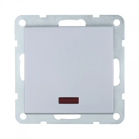 Переключатель LK Studio 1-кл., на 2 направления, c индикатором (схема 6L) 16 A, 250 B (серебристый металлик) LK80 840403-1