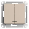 Выключатель двухклавишный Systeme Electric AtlasDesign 10A 250V с подсветкой песочный ATN001253 Выключатель двухклавишный Systeme Electric AtlasDesign 10A 250V с подсветкой песочный ATN001253