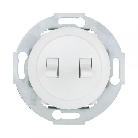 Переключатель LK Studio 2-рычажковый, c двух мест (схема 6+6) 16 A, 250 B (белый) Vintage 882404-1