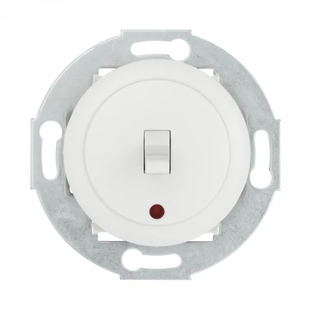 Переключатель LK Studio 1-рычажковый, на 2 направления, c индикатором (схема 6L) 16 A, 250 B (белый) Vintage 880904-1