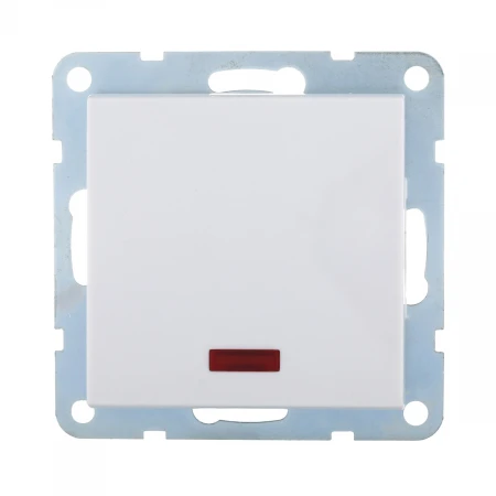 Переключатель LK Studio 1-кл., на 2 направления, c индикатором (схема 6L) 16 A, 250 B (белый) LK80 840404-1