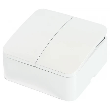 Выключатель двухклавишный Stekker белый MSW10-20-01 49289