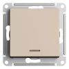 Выключатель одноклавишный Systeme Electric AtlasDesign 10A 250V с подсветкой песочный ATN001213 Выключатель одноклавишный Systeme Electric AtlasDesign 10A 250V с подсветкой песочный ATN001213