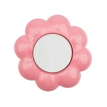 Выключатель одноклавишный KRANZ HAPPY Цветок скрытой установки, белый/розовый KR-78-0623