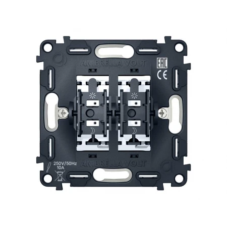 Выключатель двухклавишный AMBRELLA VOLT VM115