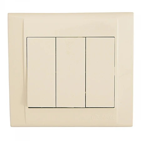 Выключатель Makel 3 клав. 1 вход 3 выхода Defne крем 42010091