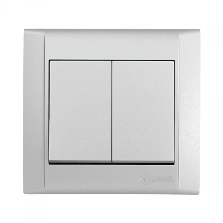 Выключатель Makel 2-кл. СП Defne 10А IP20 сереб. 42065003