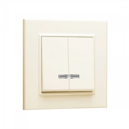 Выключатель Makel 2-кл. СП Karea 10А IP20 с подсветкой крем. 56010023