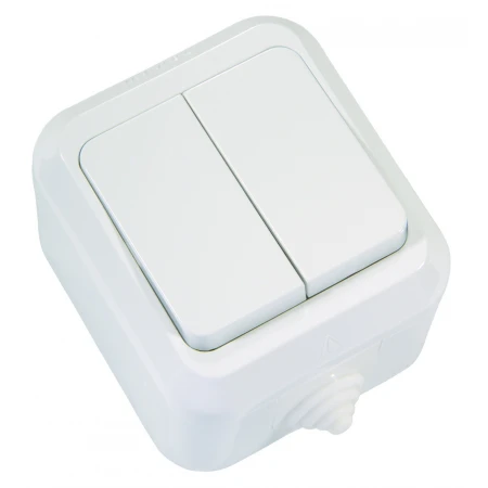 Выключатель Makel 2-кл. ОП п/герм. белый 18301