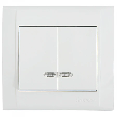 Выключатель Makel 2-кл. СП Defne 10А IP20 с подсветкой белый 42001023