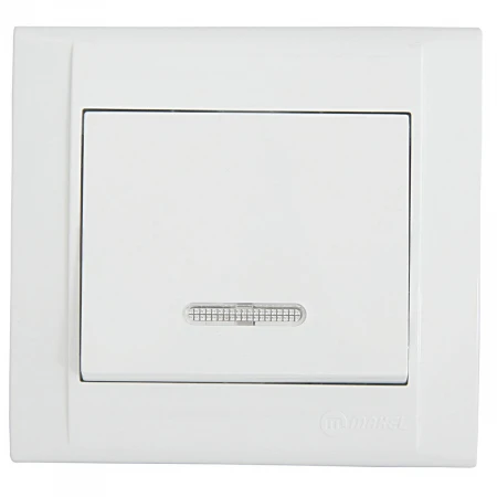 Выключатель Makel 1-кл. СП Defne 10А IP20 с подсветкой белый 42001021