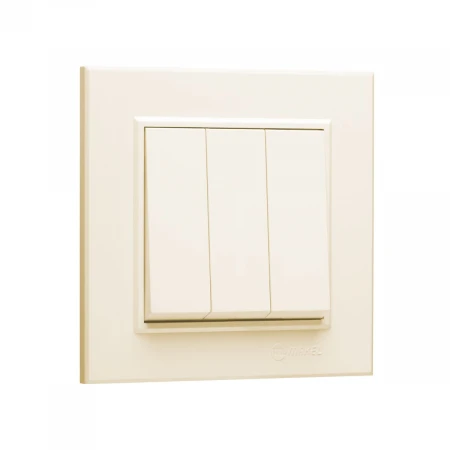 Выключатель Makel 3 клав. 1 вход 3 выхода KAREA крем 56010091