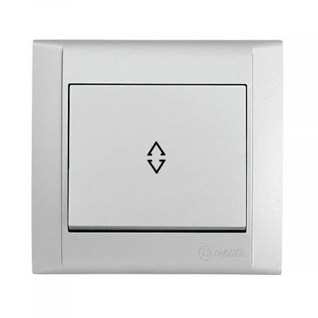 Переключатель Makel проходной 1-кл. СП Defne 10А IP20 сереб. 42065005