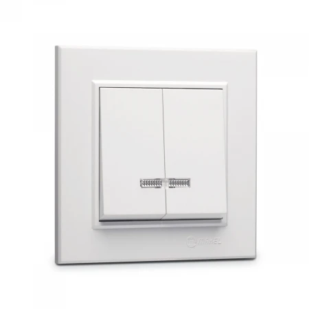 Выключатель Makel 2-кл. СП Karea 10А IP20 с подсветкой белый 56001023