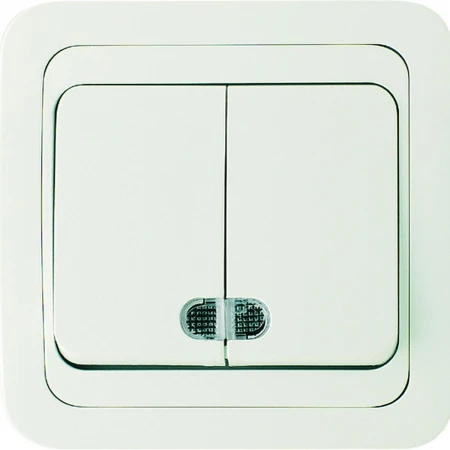 Выключатель Makel 2-кл. СП Mimoza с подсвет. белый/белый 12023