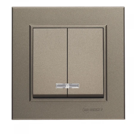 Выключатель двухклавишный с подсветкой Makel Karea 56052023