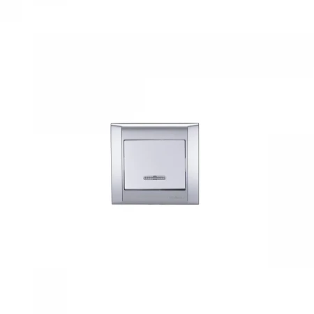 Выключатель Makel 1-кл. СП Defne 10А IP20 сереб. с подсветкой 42065021