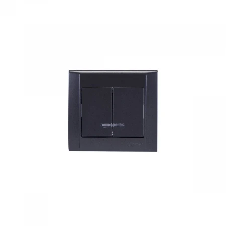 Выключатель Makel 2-кл. СП Defne 10А IP20 дым. металлик с подсветкой 42050023