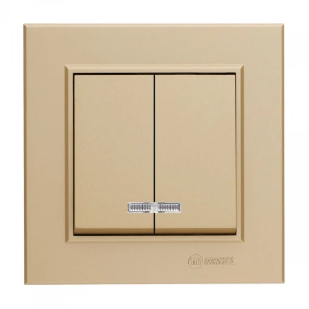 Выключатель двухклавишный с подсветкой Makel Karea 56057023