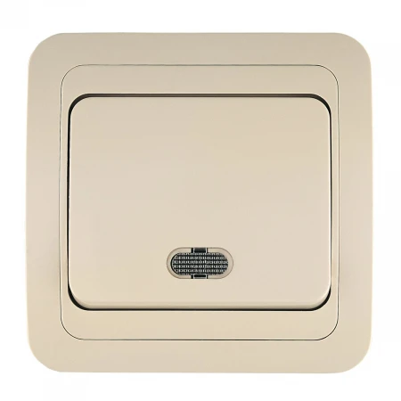 Выключатель Makel 1-кл. СП Mimoza с подсвет. крем./крем. 25021