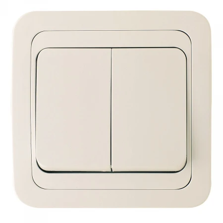 Выключатель Makel 2-кл. СП Mimoza крем./крем. 25003