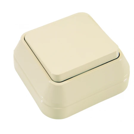 MAKEL накладной крем. выключатель 1кл прох. 45205