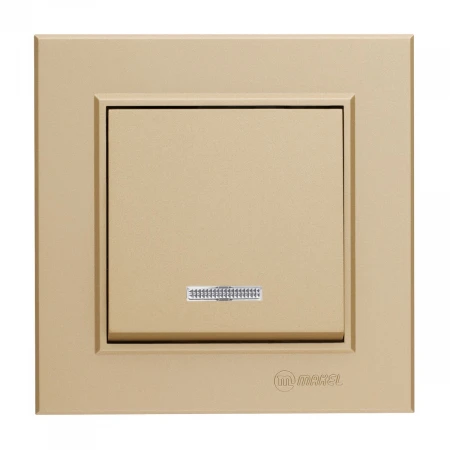 Выключатель одноклавишный с подсветкой Makel Karea 56057021