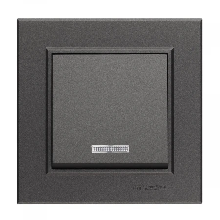 Выключатель Makel 1-кл. СП Karea 10А IP20 дым. металлик с подсветкой 56050021