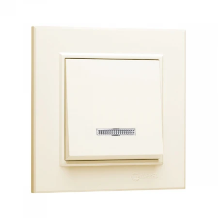 Выключатель Makel 1-кл. СП Karea 10А IP20 с подсветкой крем. 56010021