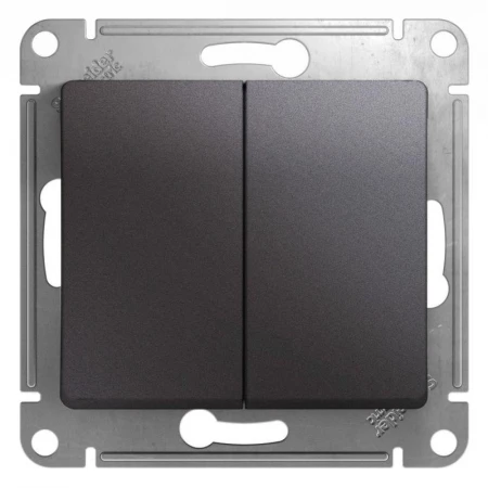 Выключатель двухклавишный Systeme Electric Glossa 10A 250V графит GSL001351