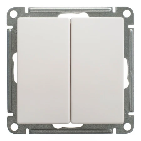 Переключатель двухклавишный проходной Systeme Electric W59 10A 250V белый VS610-256-1-86