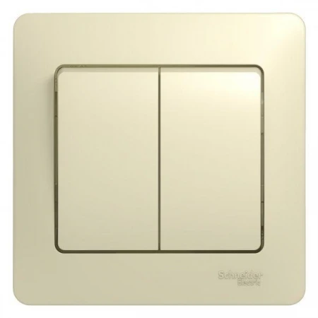 Выключатель двухклавишный Systeme Electric Glossa 10A 250V бежевый GSL000252