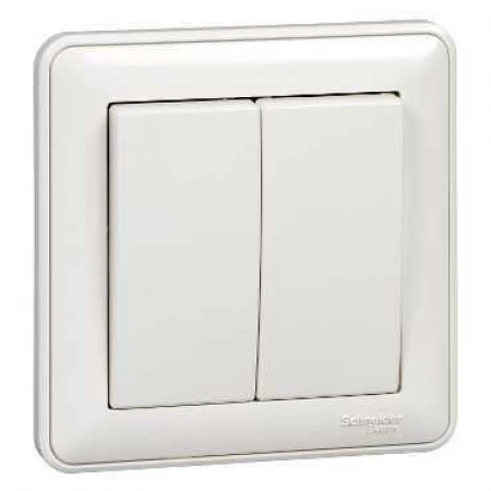 Выключатель двухклавишный Systeme Electric W59 10A 250V белый VS510-252-18