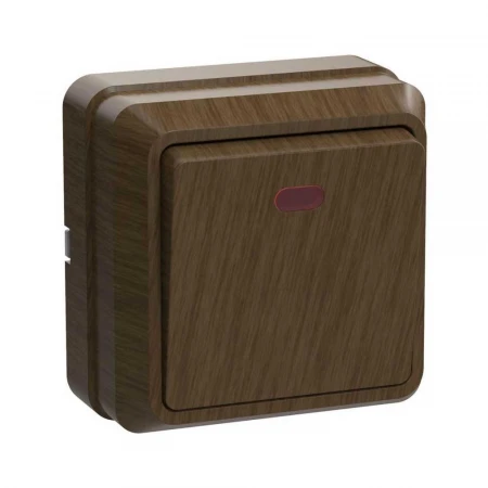 Выключатель одноклавишный IEK Oktava дуб EVO11-K04-10-DC
