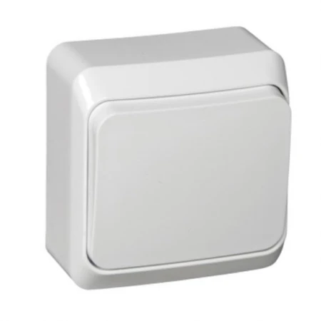 Выключатель одноклавишный кнопочный Systeme Electric Этюд 10A 250V белый KA10-001B