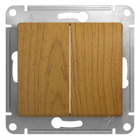 Выключатель двухклавишный Systeme Electric Glossa 10A 250V дуб GSL000551