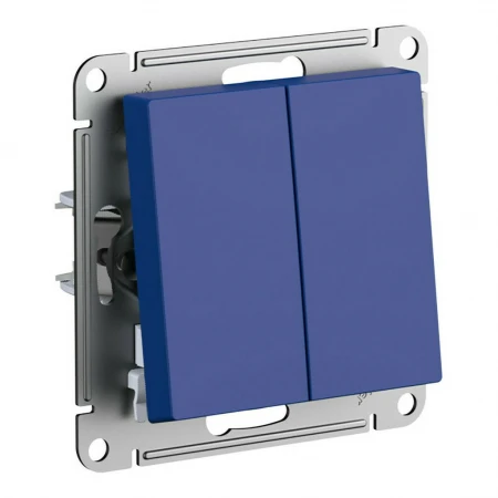 Выключатель двухклавишный Systeme Electric AtlasDesign 10A 250V аквамарин ATN001151