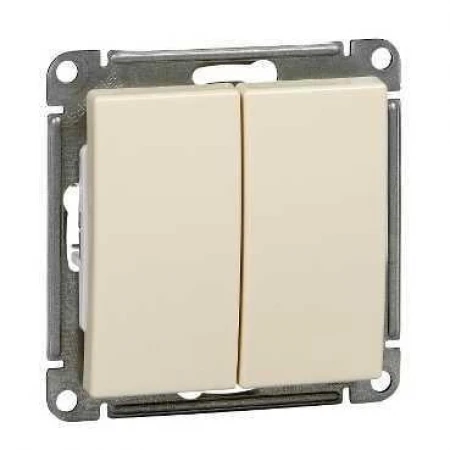 Выключатель двухклавишный Systeme Electric W59 10A 250V слоновая кость VS510-252-2-86