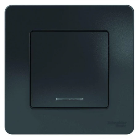 Выключатель одноклавишный Systeme Electric Blanca 10A 250V с подсветкой антрацит BLNVS010116