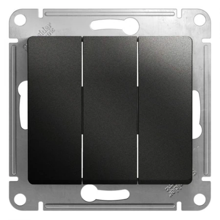 Выключатель трехклавишный Systeme Electric Glossa 10A 250V антрацит GSL000731
