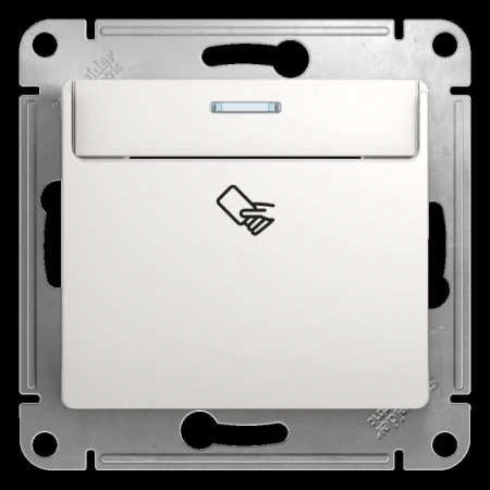 Выключатель одноклавишный карточный Systeme Electric Glossa 10A 250V белый GSL000169